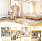 Round Garment Rack, Floor Standing Rotatable Clothing Rack, Portable Retail Display stand for Hanging Clothes Bedrooms Boutiques Commercial Shop Laundry Room