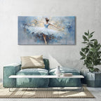 AIYISU Abstract Ballet Dancer Canvas Wall Art White Ballet Girl Dancer Wall Decor Beautiful Dancing Ballerina Print Paintings Minimalist Artwork for Living Room Girls Bedroom Home Decorations 24x48