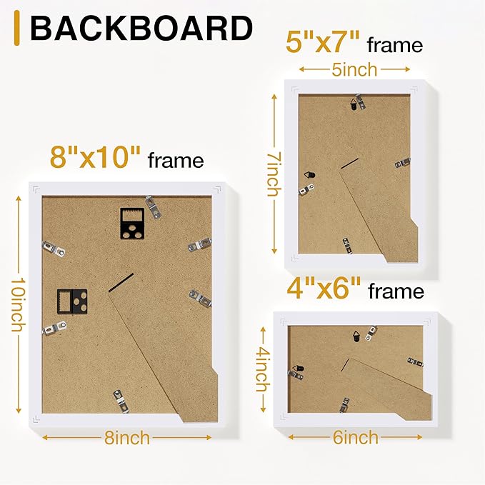 Vittanly 20 Pack Picture Frames Collage Wall Decor, Gallery Wall Frame Set with 4Pcs 8x10, 8Pcs 5x7 and 8Pcs 4x6 Photo Frames, Picture Frame Set for Wall Collage or Tabletop Display, White