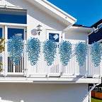 Artificial Hanging Flowers for Outdoors Faux Plants Spring Summer Decoration, 2 Pack Silk Colorful Daisy Realistic Fake Outdoor Flowers UV Resistant Porch Patio Window Yard Decor(Blue)