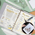 100 Pcs Clear 3 Hole Punched Magazine Holders, 11.9x1.1 Inch Plastic Binder Insert Strips for 3 Ring Binders, File Book Craft Paper Organizer