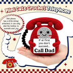 Belatelove Funny Fathers Day Dad Gifts from Daughter Son, Handmade Crochet Telephone Doll, Humorous “Call Dad” Birthday Gift for Father, Unique Dads Appreciation Gift for Father Papa Stepdad