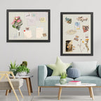 AKTOP 2-Pack Cork Bulletin Board with Linen 18" X 24", Large Framed Corkboard for Wall, Hanging Pin Board Picture Board for Home Office Decor, Cute Vision Board with Pushpins (Vintage Black)