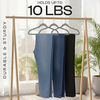 Utopia Home Velvet Hangers 100 Pack – Luxury Non-Slip Slim Pant & Coat Hangers, Strong Space-Saving Clothes Hangers with Pants Bar and 360° Swivel Hook – Grey