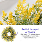 26'' Large Lavender & Eucalyptus Wreath for Front Door Window - Artificial Eucalyptus Leaves Greenery Outdoor Wreath for Wedding Farmhouse Porch Wall Room Home Decor (Yellow)