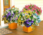 Artificial Flowers for Outdoors Fake Plants, 12pcs Fake Flowers Artificial Plants Outdoor UV Resistant,Silk Faux Flowers Shrubs Greenery Plants for Porch Garden Patio Window Box Decor