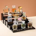 ANDGOO 10 Pack Large Acrylic Display Stands, 2 Set(10”L~11”L~12”L) Rectangular Display Stands, Acrylic Display Shelves for Figures, Perfume Organizer, Cupcake Dessert Table Display Set (Black)