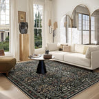 Traditional Design Vintage Floral Area Rug 6 x 9,Washable Area Rugs - Perfect for Living Room, Bedroom, Pet & Child Friendly, Nursery - Stain & Water Resistant Non-Slip, Dining Room Decor