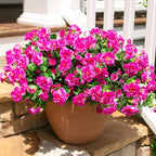 HyeFlora Artificial Faux Outdoor Flowers Plants for Spring Summer Decoration, Fake Silk Fuchsia Camellia UV Resistant Look Real for Planter Outside Front Door Porch Patio Balcony, 3 Large Bundles