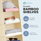 Handy Laundry Hanging Closet Organizer - 6 Shelf Storage for Clothes, Sweaters, Shoes & Accessories - Space-Saving Wardrobe Shelves with Hooks for Dorm, RV & Small Closet Organization (Beige)