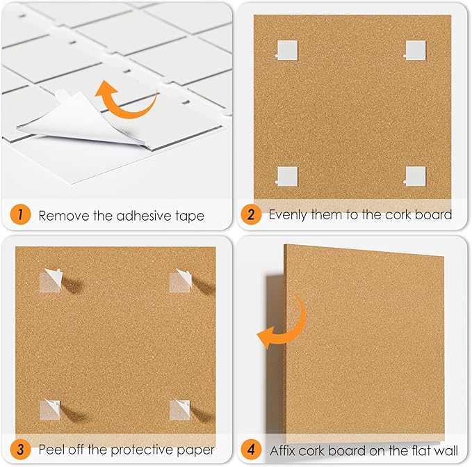 MaxGear Large Cork Board for Wall 36" x 24", 6 Pack Cork Board Tiles with 20 Pushpins & Safe Removable Adhesive Tabs, 12" x 12" Corkboards for Office, School & Home