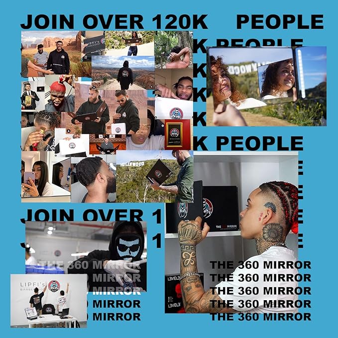 The 360 Mirror - 3 Way Mirror for Self Hair Cutting - Adjustable Trifold Barber Miror to Cut Your Own Hair - Tri Fold Self Haircut System for Men and Women Braiding - Three Sided Miror for Haircuts