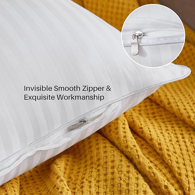 Oubonun 20 x 20 Throw Pillow Inserts, Firm and Fluffy Decorative Square Pillows for Couch Bed Sofa with Soft Cotton Cover White Cushion with Down Alternative Pack of 2