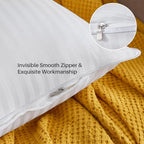 Oubonun 20 x 20 Throw Pillow Inserts, Firm and Fluffy Decorative Square Pillows for Couch Bed Sofa with Soft Cotton Cover White Cushion with Down Alternative Pack of 2