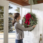 Haute Decor Adapt Adjustable Wreath Hanger, Top & Length Adjustable - Antique Brass - Over The Door Wreath Holder That Fits Almost Any Door Size