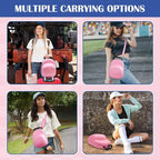 Hat Travel Case for Baseball Caps, Storage with Carrying Handle and Adjustable Shoulder Strap,Hat Organizer Protects up to 6 Hats,Hat Box for Travel and Home Storage(Pink)