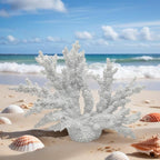 Etlemonde White Coastal Beach Coral Reef Decor Resin Statue - Faux Sea Coral Reef for Bathroom Shelf, Coffee Table, Nautical Beach House Home Decor Accent