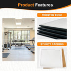 Delma Frameless Mirror Tiles 16"x12"x12 Pcs Wall Mounted, Shatter Resistant Full Length Tempered Glass Panels for Home Gym Bathroom Bedroom & Living Room Decor