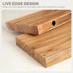 Marsmiles 30 inch Floating Shelves for Wall Elm Wood Live Edge Shelves|Rustic Wall Shelves with Invisible Heavy-Duty Bracket for Bathroom Living Room Kitchen|Natural, 2 Pack