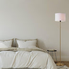 O’Bright Ted - Drum Shade Standing Lamp, Pull Chain Switch, E26 Socket, Modern Minimalist Design, Simple Floor Lamp for Living Room, Bedroom, Office, Antique Brass
