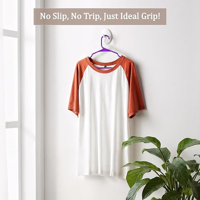 Utopia Home Plastic Hangers 50 Pack - Perfect Space Saving Clothes Hanger - Durable and Strong - Perfect Closet Organizers with Shoulder Grooves (Purple)