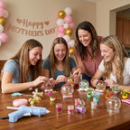 Fiwochic 16 Sets Flower Snow Globes Kit with 16 Clear Plastic Globes, 8 Styles Resin Flower Bouquets, Bottles Glitter, Mini Hot Glue Gun with Glue Sticks and Ribbon for DIY Crafts