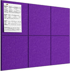 MaxGear Large Cork Board for Wall 36" x 24", Violet Bulletin Board, 6 Pack Felt Wall Tiles with Pushpins, Cork Boards for Office Push Pin Board Tack Board Felt Board