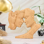 BGCOPPER Wooden Couple Statue, Abstract Couple Sculptures Ornament for Home Decor Women Gift for Anniversary Wedding (10 Inch)