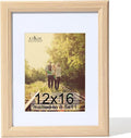 KTKDE 12x16 Picture Frame Real Glass,Poster frame Display Pictures 8.5x11 with Mat or 12x16 Without Mat, Modern Style Wood Composite Frame,Gallery Wall Frame Wooden ，best gift
