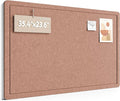 Fluxynara Bulletin Board,35.4" x 23.6" Cork Board Alternative with 12 Safe Removable Adhesive Tabs, Foldable Felt Pin Board for Home Office, Classroom, Bedroom,Entryway for Walls—Terracotta