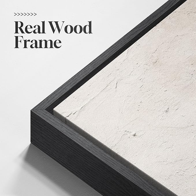 Large Framed Black and White Abstract Wall Art for Living Room, 3 Piece Modern Canvas Prints Paintings Artwork for Walls, Neutral Minimalist Pictures Wall Decor for Bedroom Dining Room Office 24x36 In