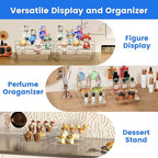 Albumgit Acrylic Display Risers, 8 Pieces Clear Rectangular Tabletop Display Stand for Amiibo Funko POP Figures, Collectibles Jewelry Food Cupcake Dessert Risers Shelf for Decoration and Organizer