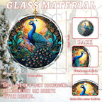 Peacock Stained Glass Ornament - Christmas Tree Decoration, Peacock Ornaments for Exchange