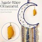 Witchy Crescent Moon Dream Catcher with Purple Agate, Witch Pagan Woven Wall Hanging Dreamcatcher with Light, Gothic Wiccan Hippie Decor with Ornament Decoration Women Gift for Bedroom Christmas