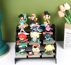 ELEGANTLIFE Acrylic Display Risers Set of 4, 4-Level Tiered Display Stands for Cupcakes, Small Figures & Jewelry, Compact Countertop Display Shelf, Multiple Colors Available (Black)