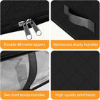 StorageRight Under Bed Storage Bags 4 Pack, 40L Large Clothes & Comforter Storage Containers with Clear Window, Breathable Fabric Organizer for Blankets, Bedding, Seasonal Clothing, Black