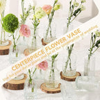 24PCS Mini Bud Vases As Wedding Centerpieces for Tables,Clear Bud Vases for Flowers,Small Flower Vases Suitable for Birthday Party,Anniversary,Wedding Reception,Baby Shower (Clear, 24PCS)