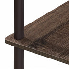 Furinno TURN-N-TUBE Storage Shelves, 3-Tier Book Shelf, Corner Shelf, Toolless Open Shelves, for Organization and Storage, Living Room, Garage, Home Office, Walnut