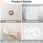 DIMJ Comforter Storage Bag - Large Capacity Ultra Space Saving Self Compression Organize for Duvet, Pillow, Bedding, Blanket Storage Organizer Nylon Compression Bags