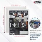 BCW Magazine Bags and Boards – (100 Pack) | Premade Resealable Magazine Protectors | Standard Size 8 ¾" x 11 ⅛" | Magazine Sleeves and Boards Pre-Loaded for Storage and Display