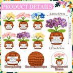 Wavwavw 6 Pcs Christian Gift for Women Inspirational Religious Gifts Positive Faith Scripture Crochet Handmade Bible Verse Crochet Doll with Prayer Card for Vbs Church(Forget Me Not)