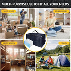 Extra Large Storage Bags Set Heavy Duty Moving Totes with Handles, Waterproof Dual-Durable Storage Totes For Space-Saving Moves, (Dark Blue, 12 Park-2 Moving bag & 10 Vacuum Seal Bags)