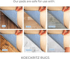 KOECKRITZ RugLock 11' Round Rug Pad – Non-Slip Felt & Rubber Dual Surface Rug Gripper, 0.345" Thick Cushion, Strong Grip Floor Protection, Safe for All Floors