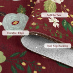 U'Artlines Red Christmas Runner Rug for Hallways,2'6" x 10'Colorful Floral Carpet Soft Non Slip Washable Floor Carpet Runners for Entryway Laundry Room Bathroom