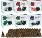 Trumiri Floral Incense Cones - Variety Pack - Total 60 Cone Incense (6 Scents x 10 Conos) - Rose, Lavender, Jasmin, Patchouli, Gardenia, Lily - Cone Incense Scents - Insense Cones - Incent Cone