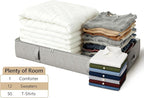 2-Pack Under Bed Storage Containers, 8 Inches Tall Underbed Clothes Storage Organizer Bin with Sturdy Sidewalls/Bottom, Under the Bed Storage Bags 2 Storage Bins, Light Grey