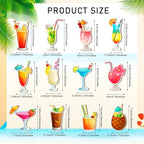Geelin 36 Pcs Summer Wood Hanging Ornaments for Tree Mini Tree Decorations Hawaiian Beach Wooden Pendant Decorations with String for Luau Party Supplies(Cocktail)