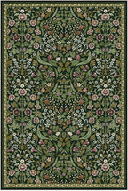 Moynesa Floral 6x9 Area Rugs, Washable Green Rugs for Living Room, Boho Large Soft Bedroom Rug, Non Slip Ultra Thin Botanical Indoor Floor Carpet for Dining Room Home Office, Green