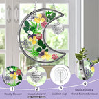 KY&BOSAM Hanging Ornament, My Precious Sister Suncatcher with Pressed Flower, Silver Heart Charm - Mother’s Day, Birthday, Christmas Gift