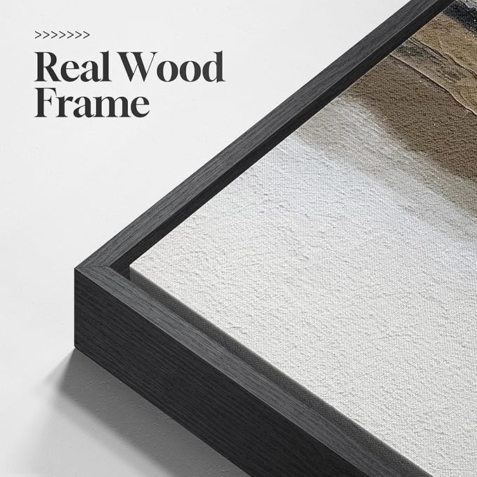 Large Framed Abstract Wall Art for Living Room, Horizontal Black and White Landscape Canvas Prints Paintings Artwork for Walls, Neutral Modern Minimalist Pictures Wall Decor for Bedroom Office 30x60